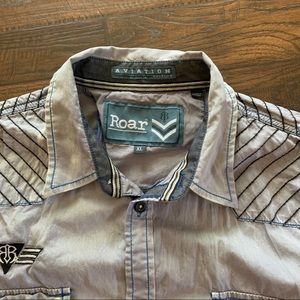 Roar Purple Shirt Long Sleeve Military Style